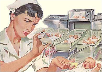 nurse with babies in color