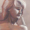 Charcoal and pastel nude model