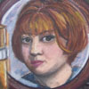 pastel portrait in mirror